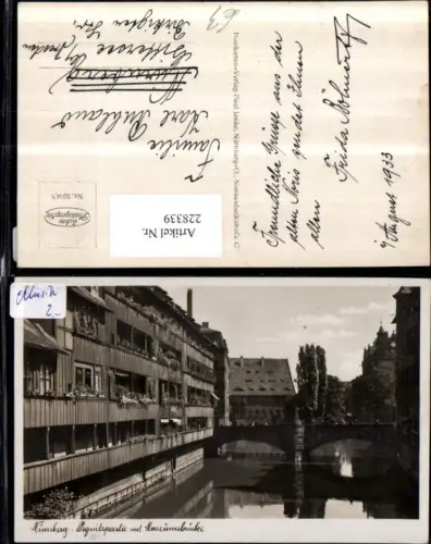 228339,Nürnberg Pegnitz Partie m. Museumsbrücke Brücke