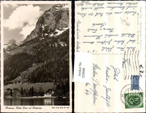 229048,Hintersee b. Berchtesgaden Hotel Post m. Reiteralpe Bergkulisse