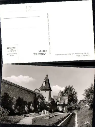231195,Greding Mittelfranken Teil d. Stadtmauer m. Türmchen am Graben