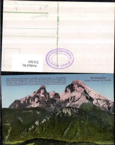 231265,Berchtesgaden König Watzmann m. Familie Berggesichter Bergkulisse Text