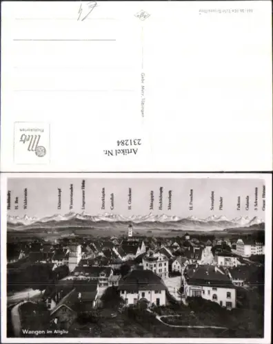 231284,Wangen im Allgäu Totale m. Gebirge Pfänder Falkniss Widderstein Winterstauden