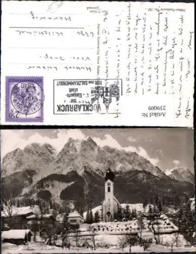 239009,Zugspitzdorf Grainau Teilansicht geg. Gr. u. Kl. Waxenstein u. Zugspitze Winterbild