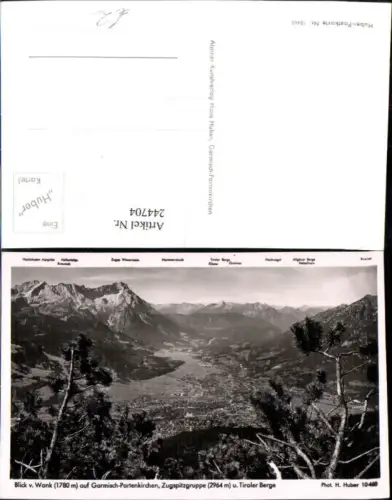 244704,Blick v. Wank auf Garmisch-Partenkirchen Totale Zugspitzgruppe u. Tiroler Berge pub Photo H. Huber 10460