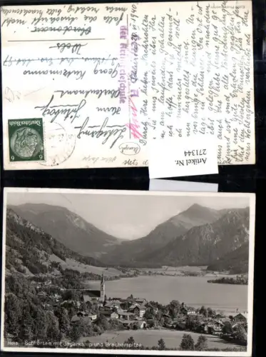 271344,Schliersee Totale m. Jägerkamp u. Brecherspitze Bergkulisse Feldpost Lehrstab A der Artillerieschule