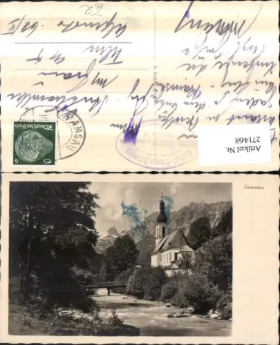 271469,Ramsau b. Berchtesgaden Partie Kirche Bergkulisse
