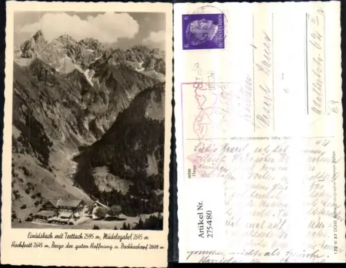 275480,Einödsbach b. Oberstdorf Alpengasthof m. Trettach Mädelegabel Hochfrott Bergkulisse