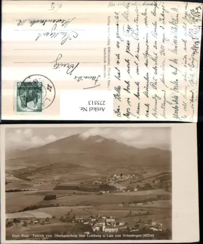 275513,Talblick von Oberhaiderberg über Lohberg u. Lam Totale zum Hohenbogen