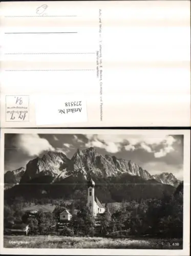 275518,Obergrainau Kirche b. Grainau Bergkulisse