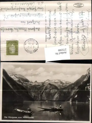 275580,Der Königssee See v. Malerwinkel b. Schönau Bergkulisse Ruderboote
