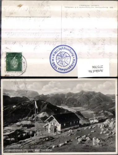 275706,Unterkunftshaus Hochgern geg. Kaisergebirge Bergkulisse b. Unterwössen
