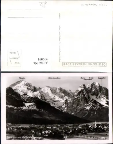 279091,Garmisch Totale m. Wettersteingebirge Bergkulisse pub Foto H. Huber 582