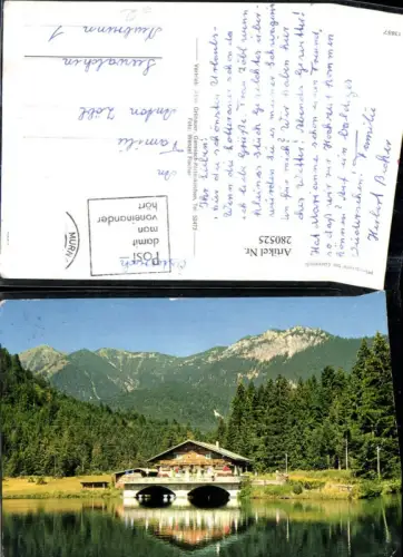 280525,Pfleegersee See b. Garmisch Seegasthof Bergkulisse