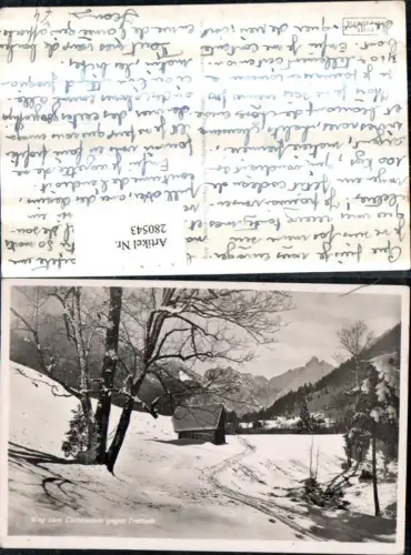 280543,Weg zum Christlessee geg. Trettach Bergkulisse Winterbild b. Oberstdorf