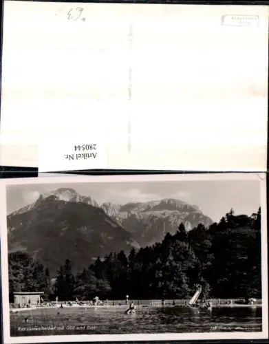 280544,Aschauerweiherbad Freibad Schwimmbad b. Bischofswiesen m. Göll u. Brett Bergkulisse