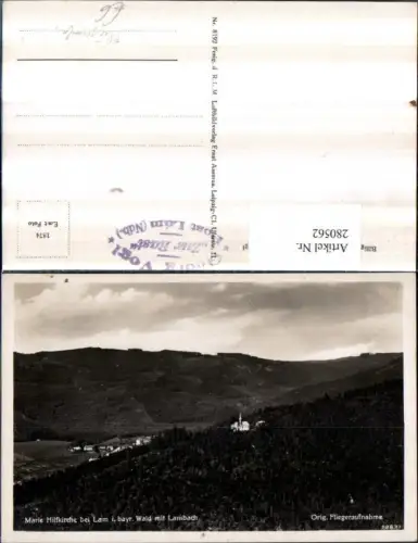 280562,Marie Hilfkirche b. Lam im bayerischen Wald m. Lambach Fliegeraufnahme