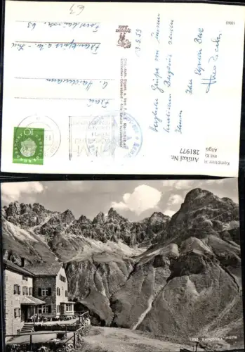281977,Kemptner-Hütte Berghütte m. Krottenspitzgrat u. Muttler Bergkulisse b. Oberstdorf