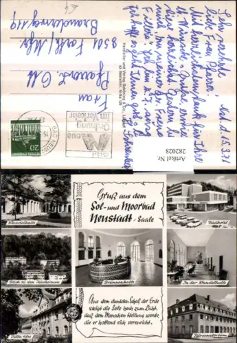 282028,Neustadt an d. Saale Badhotel Wandelhalle Kursanatorium Brunnenhalle Villa Else Mehrbildkarte