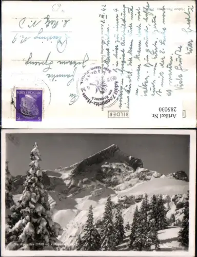 285030,Die Alpspitze vom Kreuzeck aus b. Garmisch-Partenkirchen Bergkulisse Winterbild