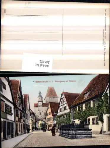 286122,Rothenburg ob d. Tauber Rödergasse m. Rödertor Brunnen