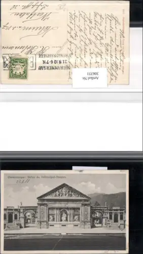 306351,Oberammergau Bühne des Passionsspiel-Theaters Passionsspiele 1910 Stempel