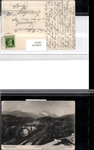 306352,Berchtesgaden Ausblick v. Pension Minerva geg. Südwest Bergkulisse