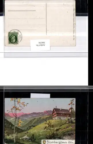 306356,Künstler AK Moos Blomberghaus b. Wackersberg Bergkulisse