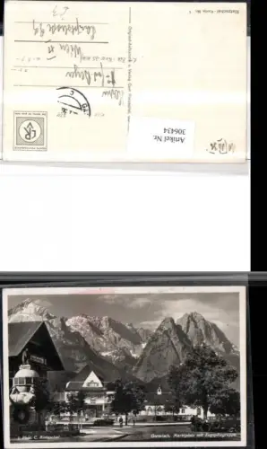 306434,Garmisch Marktplatz Rathaus m. Zugspitzgruppe Bergkulisse