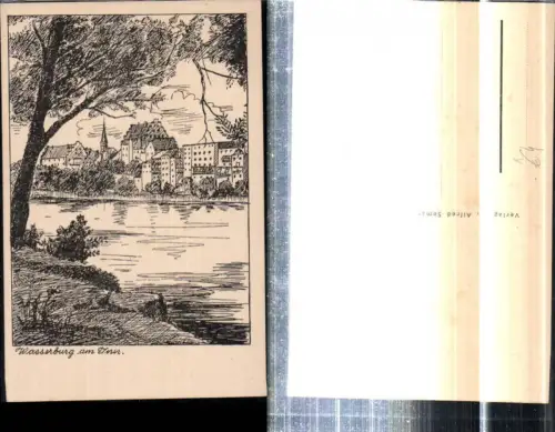 308385,Künstler AK Wasserburg am Inn Teilansicht