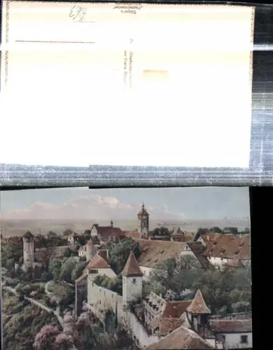308417,Künstler AK Rothenburg ob d. Tauber Teilansicht Blick v. Burggarten