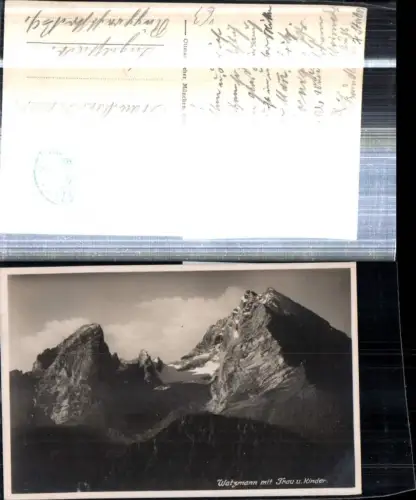 308420,Watzmann m. Frau u. Kinder b. Berchtesgaden Bergkulisse pub Ottmar Zieher 973