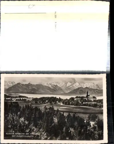 308478,Kloster Andechs am Ammersee m. Zugspitzgruppe Bergkulisse