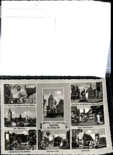 308524,Dinkelsbühl Wehrtürme Stadtmühle Marktplatz Denkmal Brunnen Rathaus Mehrbildkarte