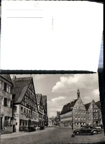308525,Dinkelsbühl Marktplatz Straßenansicht Hotel Goldene Rose VW-Käfer Rathaus