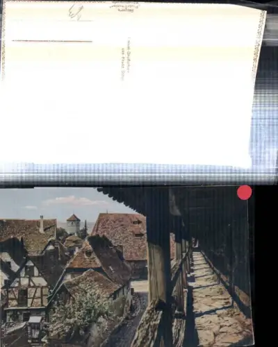 308535,Künstler AK Rothenburg ob d. Tauber Wehrgang
