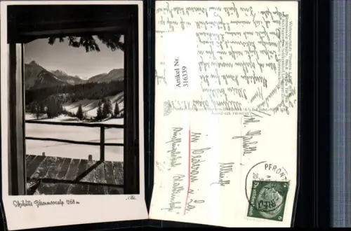 316339,Ausblick von d. Skihütte Bärenmoosalp b. Pfronten Bergkulisse Winterbild