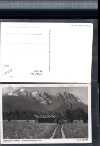 317567,Zugspitzgruppe von Garmisch-Partenkirchen Bergkulisse pub H. Huber 599