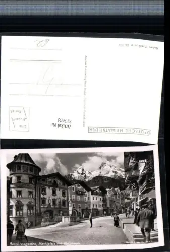317635,Berchtesgaden Marktplatz m. Watzmann Brunnen Bergkulisse pub H. Huber 1433