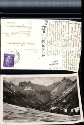 318635,Blick auf Kratzer u. Trettachspitze b. Oberstdorf Bergkulisse Winterbild
