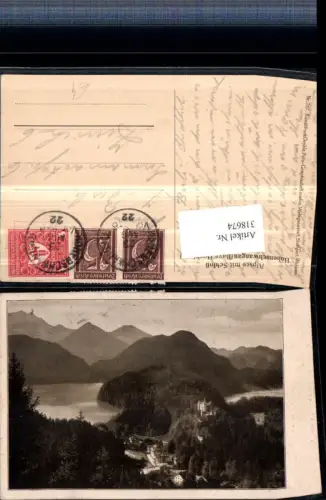 318674,Alpsee m. Schloss Hohenschwangau b. Füssen