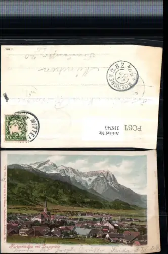 318743,Partenkirchen Totale m. Zugspitze Bergkulisse