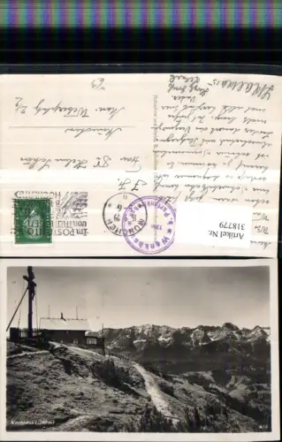 318779,Wankhaus Berghütte b. Partenkirchen Kreuz Bergkulisse