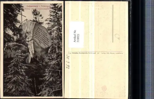 318921,Luisenburg im Fichtelgebirge Kreuz m. Versöhnungsfelsen