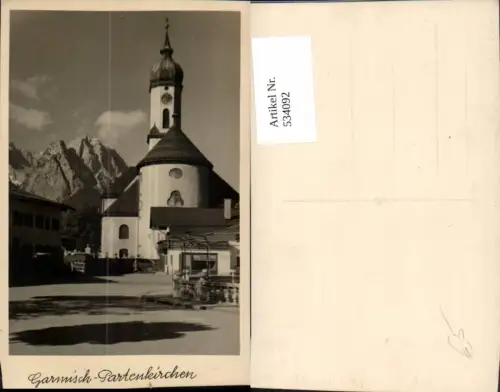 534092,Foto Ak Garmisch-Partenkirchen Kirche