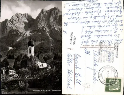 534137,Foto Ak Grainau m. Kl. u. Gr. Waxenstein