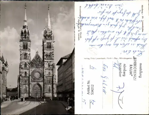 534212,Foto Ak Nürnberg Lorenzkirche Kirche