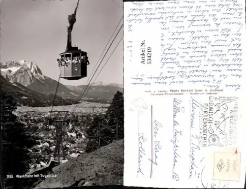 534219,Garmisch-Partenkirchen Wankbahn m. Zugspitze Seilbahn Gondel