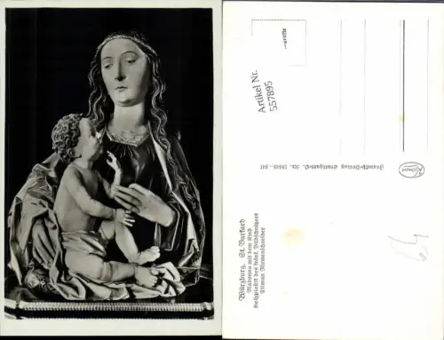 557895,Foto Ak Würzburg St Burkard Madonna mit Kind