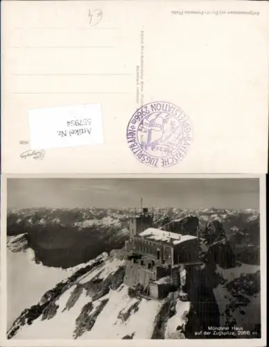 557954,Foto Ak Münchner Haus Zugspitze b. Garmisch-Partenkirchen