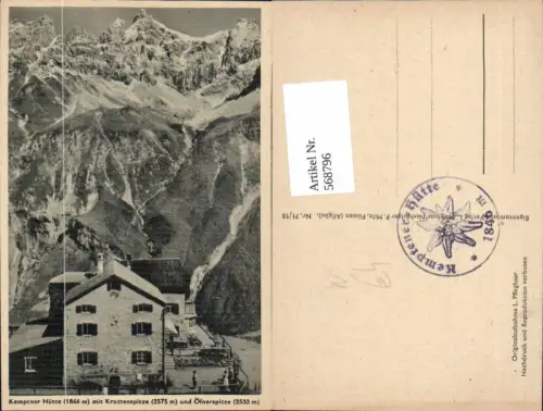 568796,Kemptner Hütte Oberstdorf m. Krottenspitze u. Öfnerspitze