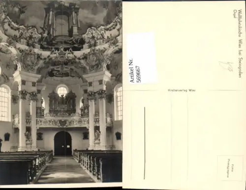 569667,Foto Ak Wallfahrtskirche Wies b. Steingaden Orgel